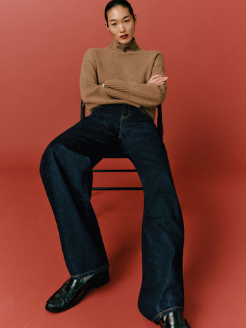 march regenerative wool cropped turtleneck