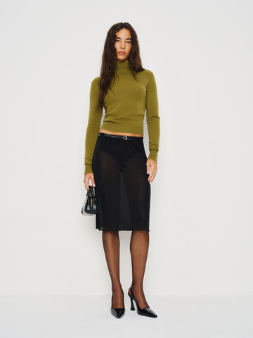 brodie sheer knit skirt