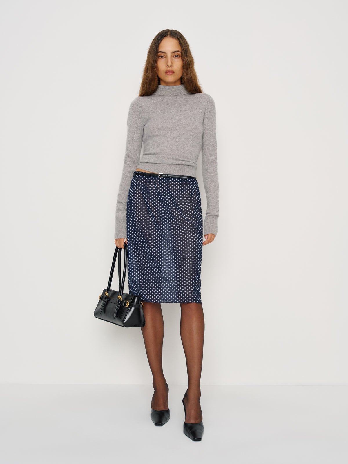 brodie sheer knit skirt