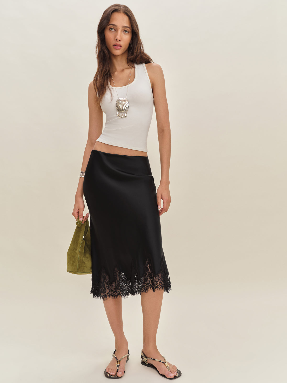 petites carolina silk skirt