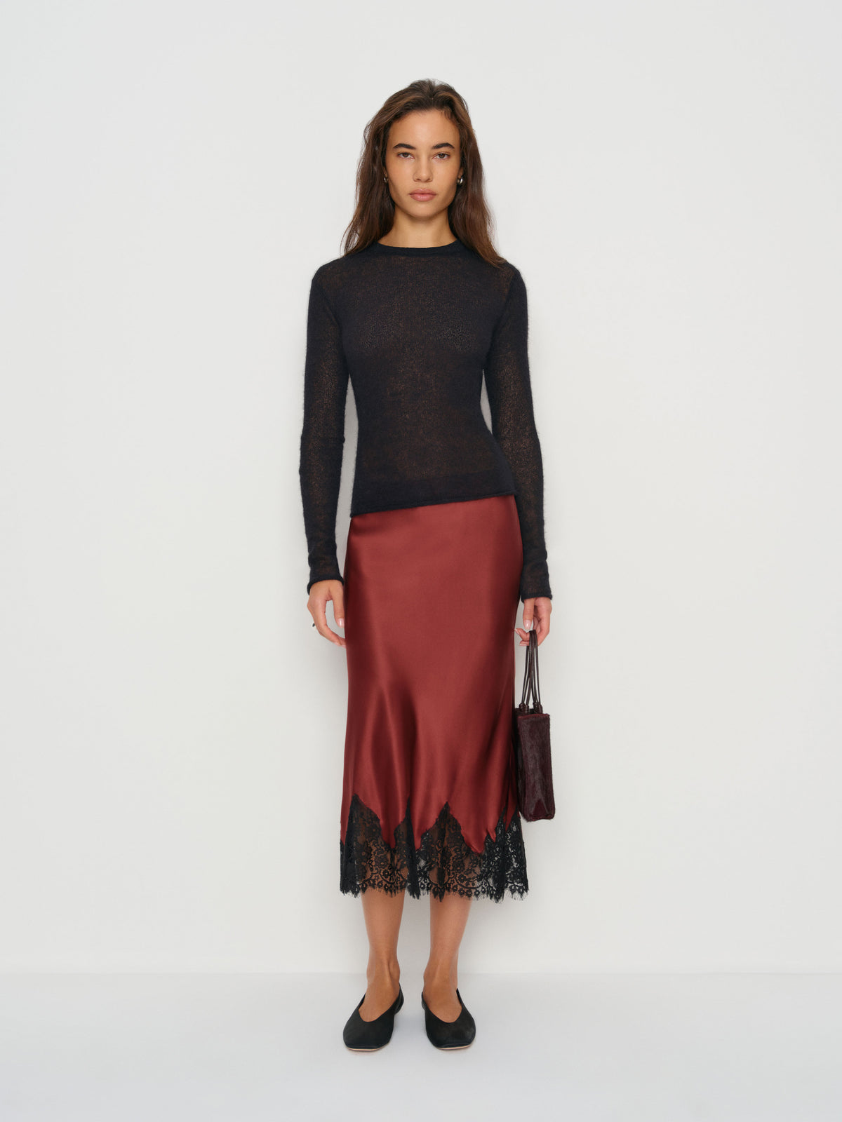 petites carolina silk skirt