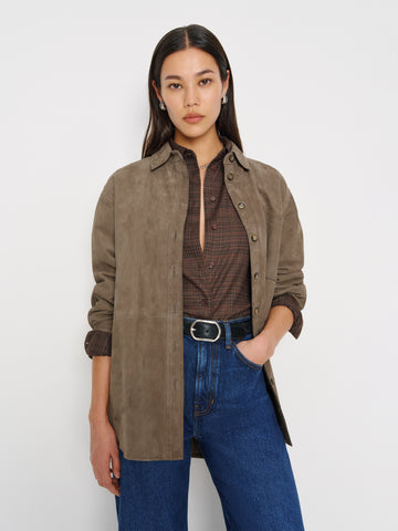veda eli oversized suede shirt jacket