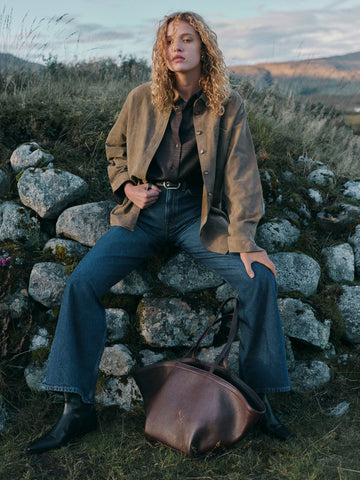 veda eli oversized suede shirt jacket