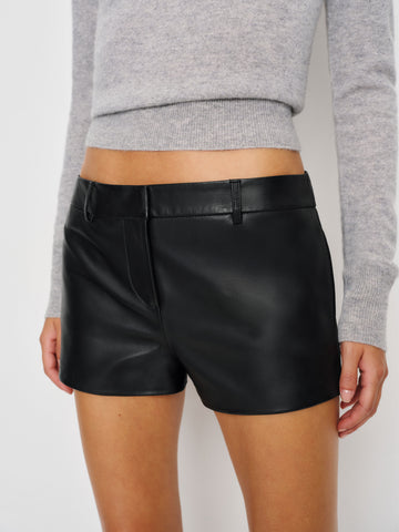 veda taylor low rise leather micro short