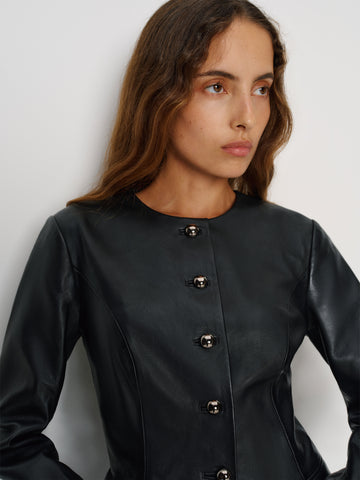 veda ayla leather blazer