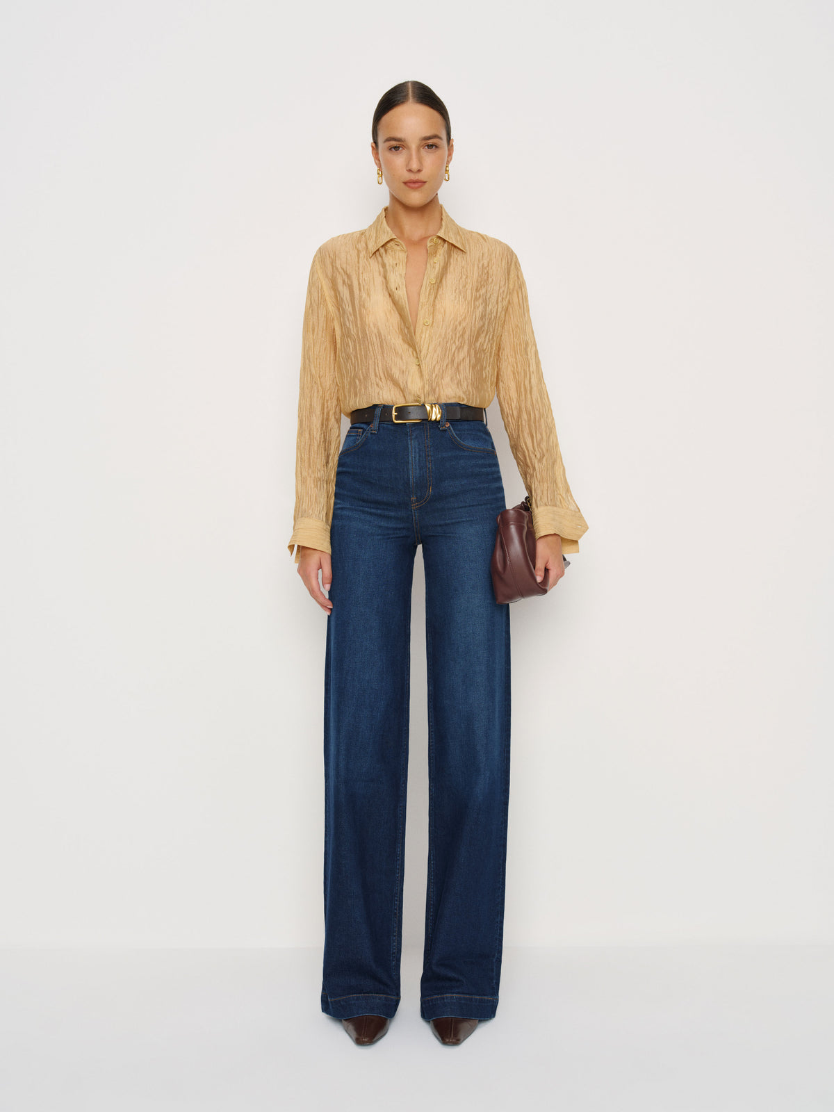bex super stretch high rise wide leg short jeans