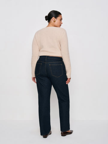 greer mid rise straight long jeans
