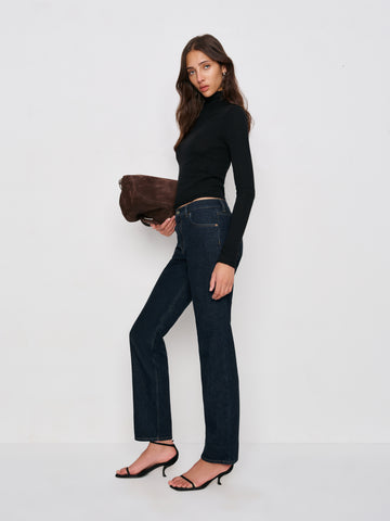 greer mid rise straight short jeans