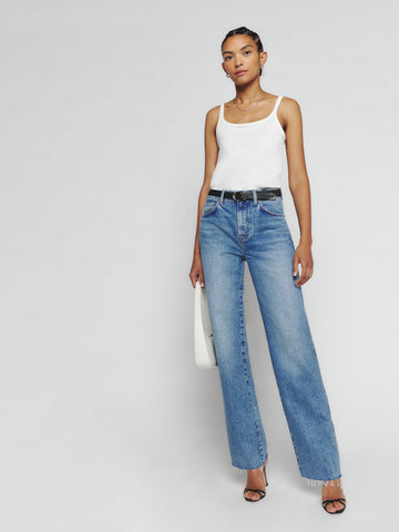 val 90s mid rise straight long jeans