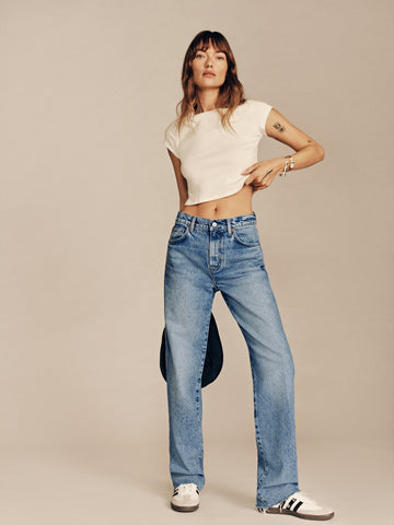 val 90s mid rise straight short jeans