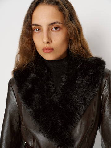 veda aria leather trench