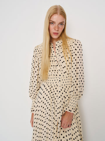 petites brown sugar ruffle dress