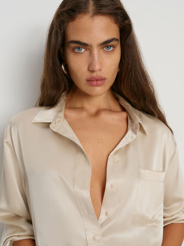 eli oversized silk shirt