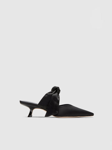 milk glass heeled mule