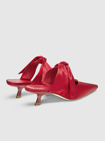 milk glass heeled mule