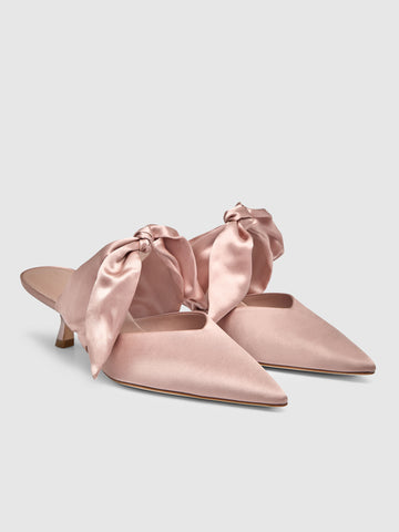 milk glass heeled mule