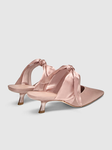 milk glass heeled mule