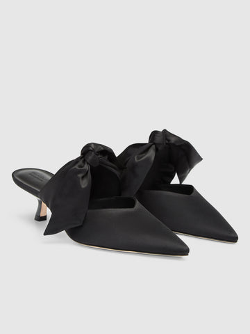 milk glass heeled mule