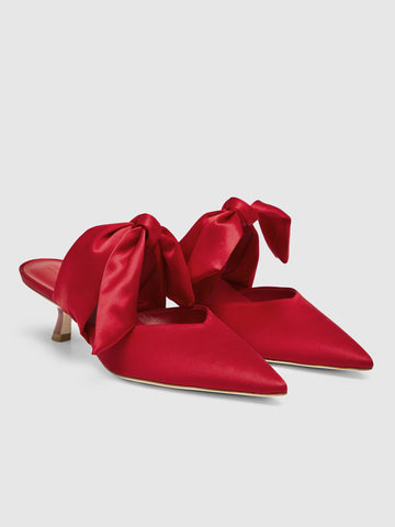 milk glass heeled mule